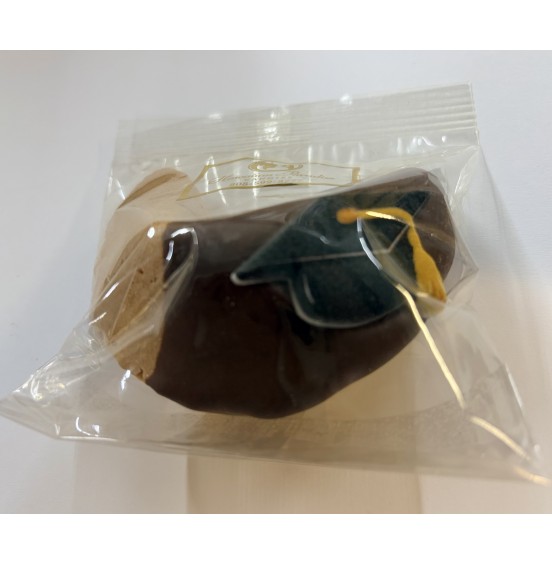 Chocolate Fortune Cookie  - Half Dipped with Graduation Cap and Scroll