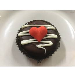 Chocolate Covered Oreo Cookie - Red Heart Decoration