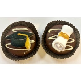 Chocolate Covered Oreo Cookie - Graduation Cap and Scroll