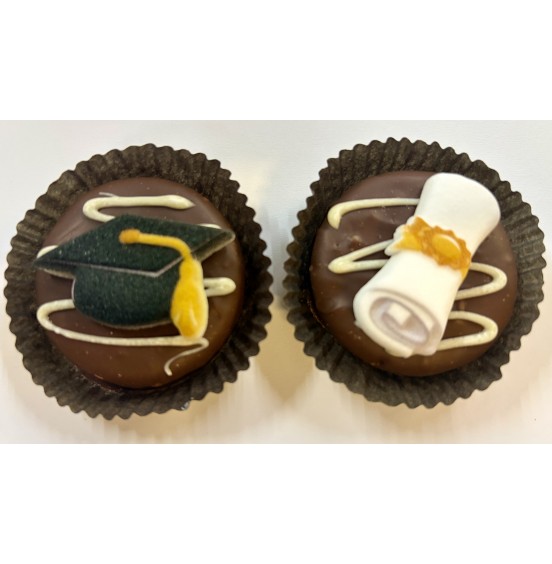 Chocolate Covered Oreo Cookie - Graduation Cap and Scroll