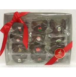 Chocolate Fortune Cookie (12pc) Gift Box Set - Fully Chocolate Dipped Fortune Cookie